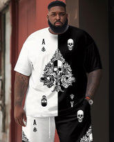 Street Casual Colored Blades A Skull Print Large Men's Suit